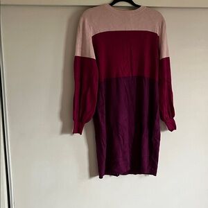 New York & Company Pink and Purple Colorblock Dress